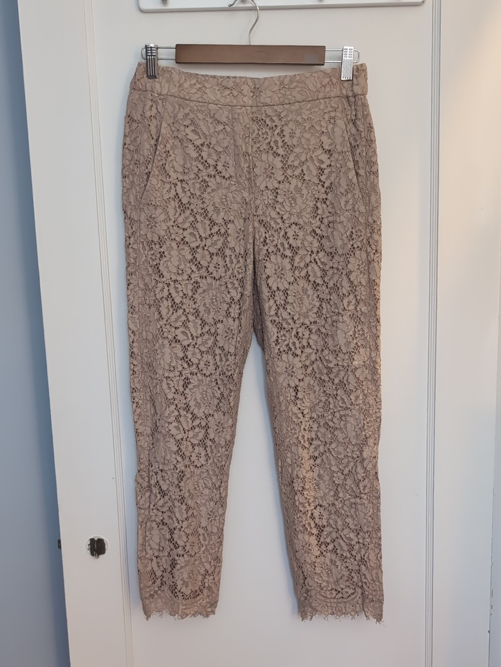 J. Crew Cream Lace Cropped Pants